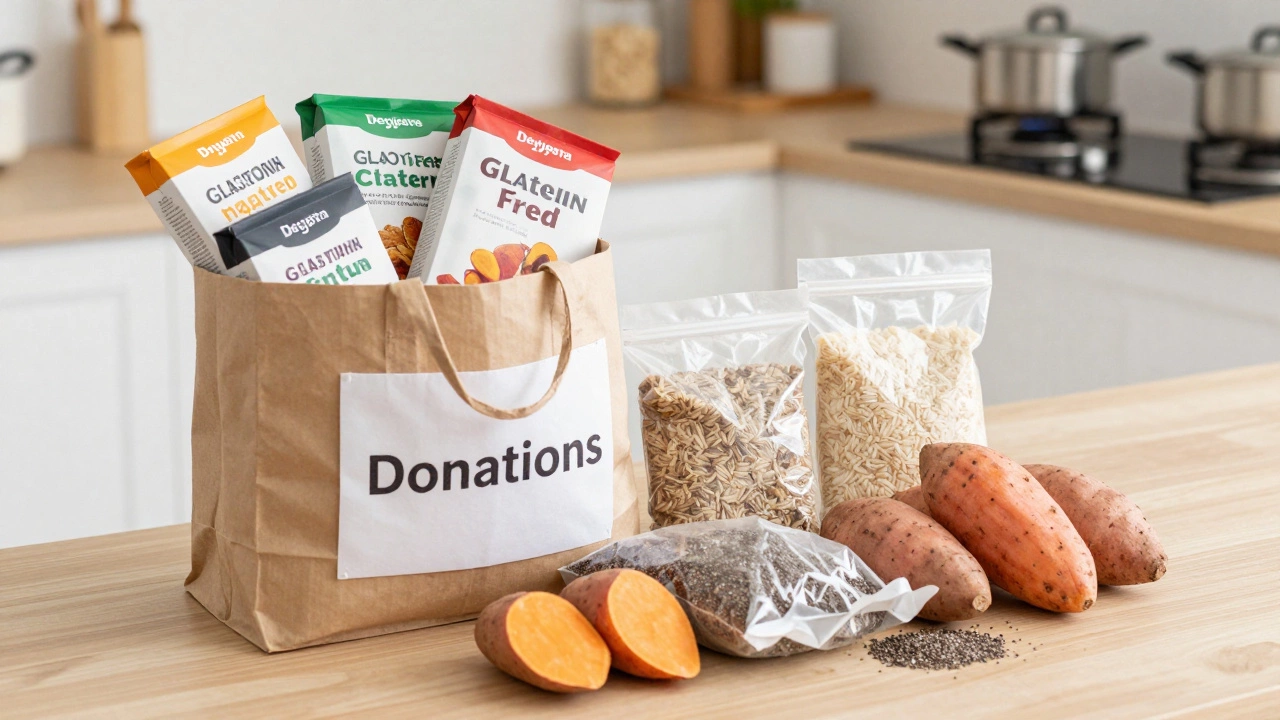 Replacing processed snacks with whole foods on a kitchen counter